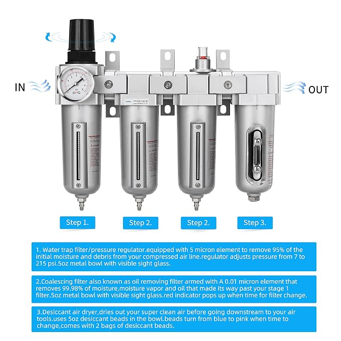 NANPU 1/2" NPT Industrial Grade 4 Stage Air Drying System