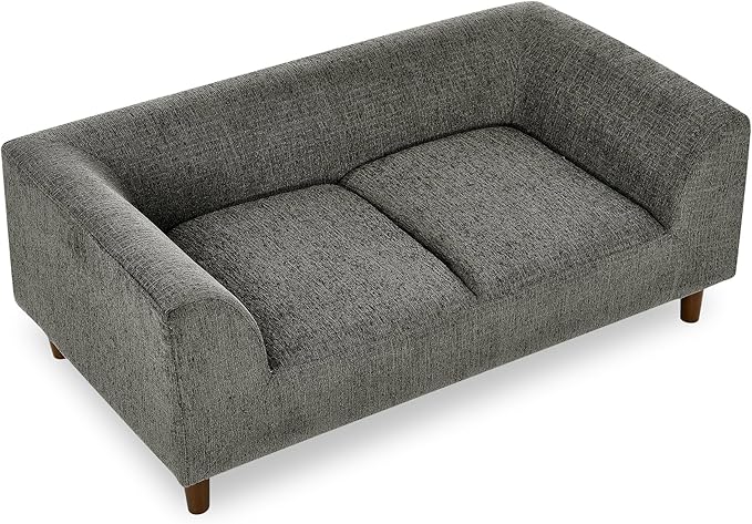 39x25 Inch Large Dog Sofa, Modern Jumbo Pet Couch Made Made by Linen with Armrest and Backrest - Indoor Elevated Dogs Chaise Bed for Doggy up to Medium and Large (Grey)