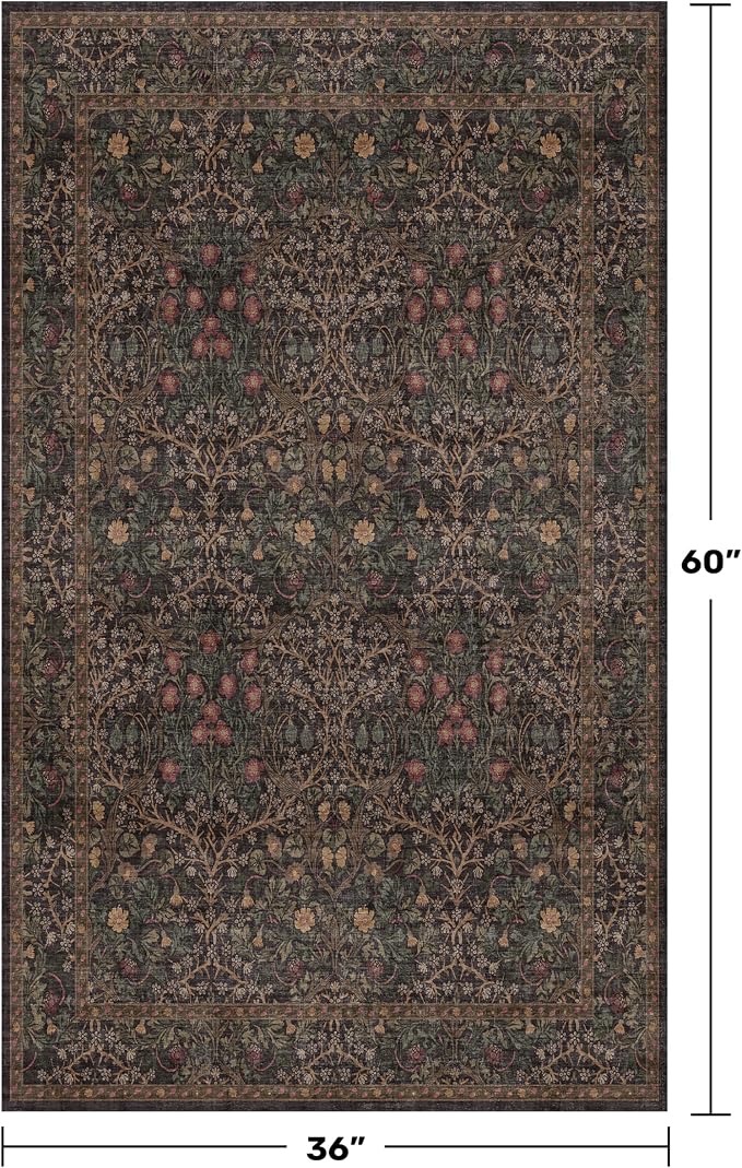 Boho Dark Brown 3x5 Large Entryway Rug