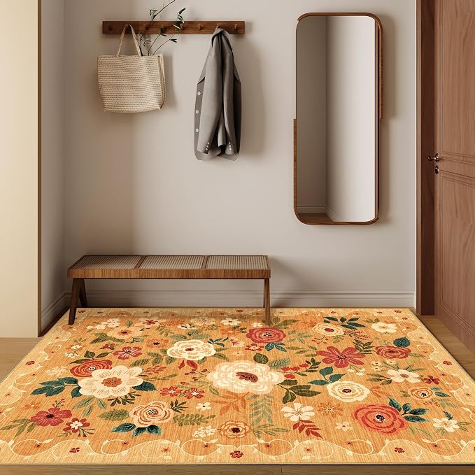 DUKINO 3x5 Area Rug, Floral Rugs