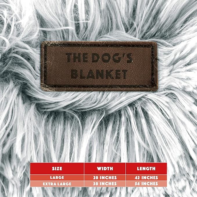 The Dog’s Blanket – Faux Fur Dog Blanket, Ice White, Large, 28x42