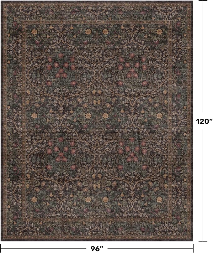 Vintage Washable Dark Brown Rugs