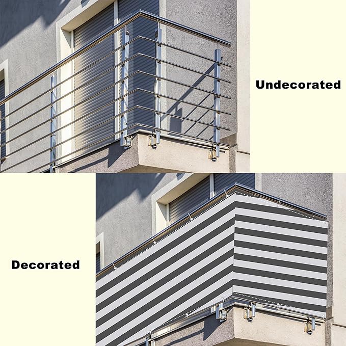 Balcony Privacy Screen 3.9' x 19.7' UV Protection Weather Resistant Waterproof