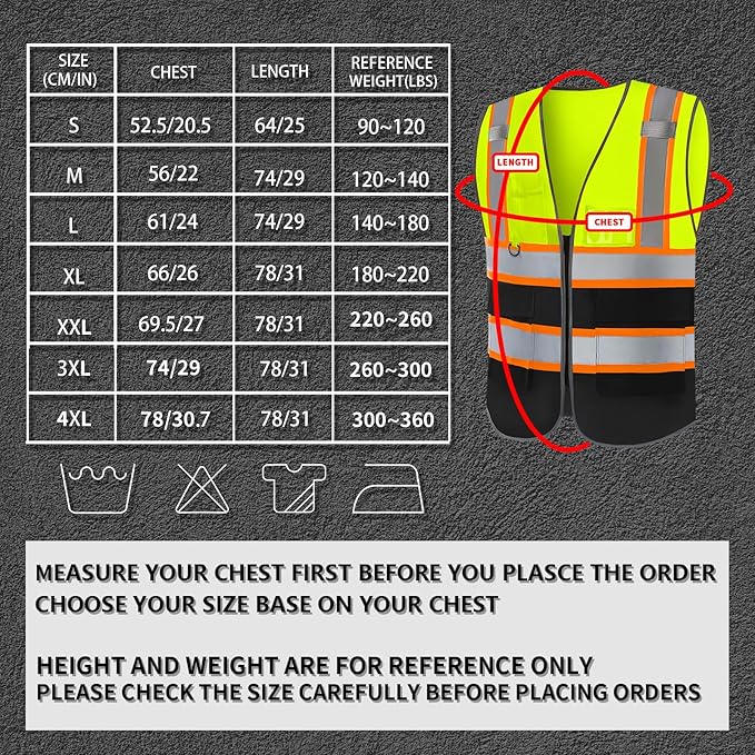 BeautyWill Custom Logo Safety Vest Class 2 High Visibility Reflective Vest for Men - Personalized Logo Team Vest
