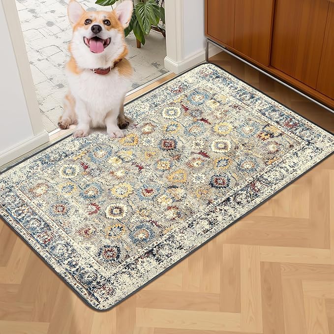 Washable Pee Pad for Dogs, 32" x 24" Reusable Puppy Pads Waterproof Dog Rugs, Super Absorbent, Leakproof, Dog Crate Pad, Playpen Mat, Whelping Pads, Vintage