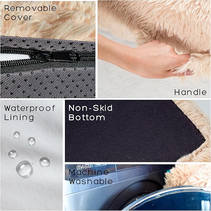 Jumbo Orthopedic Dog Bed for Large Dogs - 7-inch Thick Memory Foam Dog Bed with Pillow Removable Cover Machine Washable, Giant | 50 inch, Dark Grey