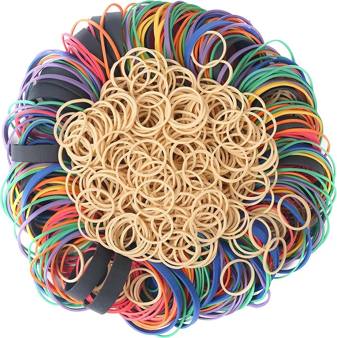 HAIDIBAO-Rubber Bands Assorted Sizes multicolor Elastic Rubber Bands Office Supplies 0.5lbs size10,size16,size18,size#19,size#32,size#33,size#64,size#82