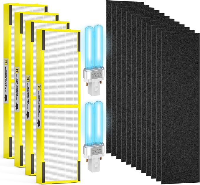 4 pack FLT4825 HEPA Replacement Filter B ＆ LB4000 Bulb