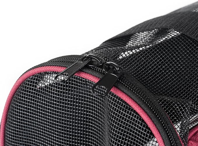 Pawer Soft-Sided Pet Carrier for Cat and Small Dog,Burgundy Color,Medium Size,Washable Cloth Airline Approved Travel Tote,with 2 Mesh Opens and a Strap for Carry,Multiple Colors Available