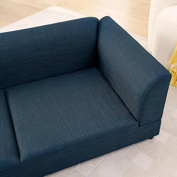 Oversized Dog Sofa Couch for Medium & Large Dogs, Modern Pet Couch Bed with Backrest & Armrests, Supportive Foam Cushion, Linen Fabric Dog Couch