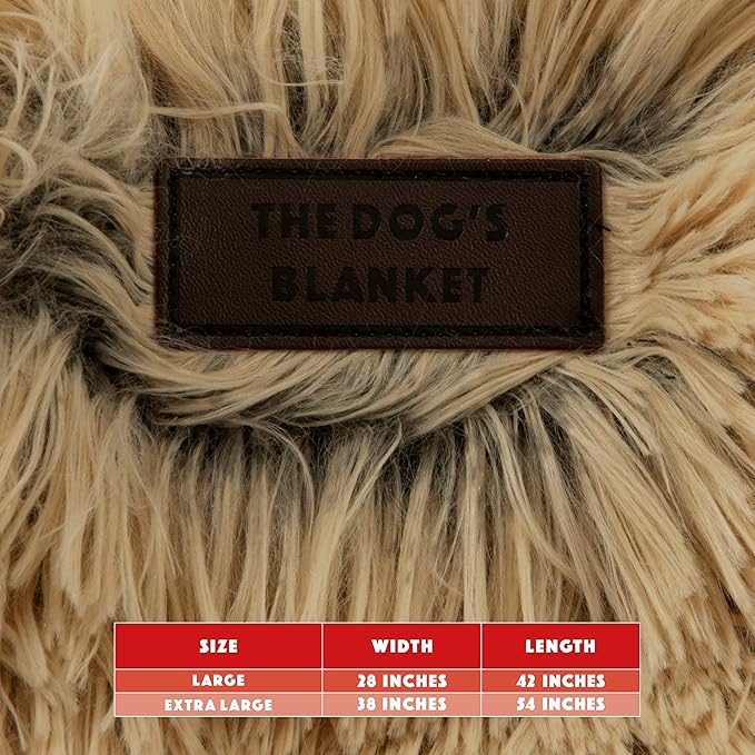 The Dog’s Blanket – Faux Fur Dog Blanket, Beige, XL, 38x54
