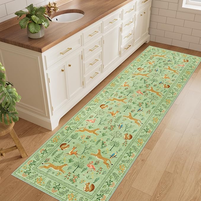 DUKINO 2.6x8 Rug for Hallway, Washable Kitchen Runner Rug
