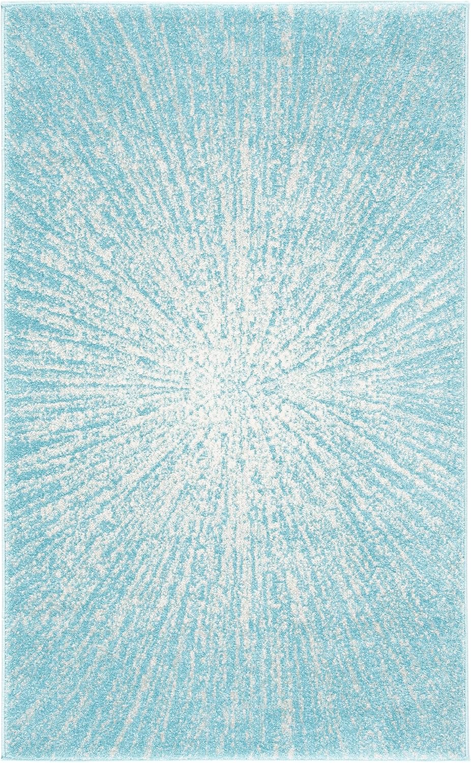 SAFAVIEH Evoke Area Rug 3'x5', Modern Aqua & Ivory EVK228J