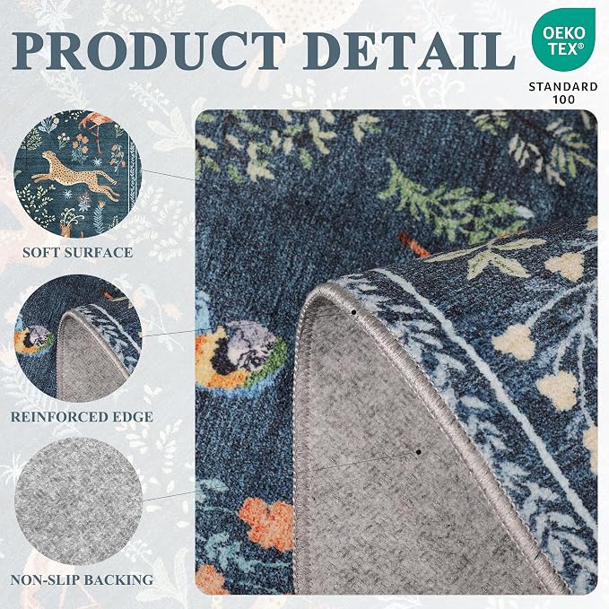 DUKINO 2x3 Rug, Washable Animal Rugs