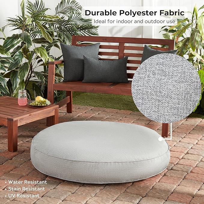 Gordie Round Indoor/Outdoor Pillow Style Dog Bed, Cement, Large
