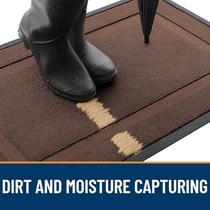 OLANLY Front Door Mat Indoor Outdoor Entrance, Waterproof All-Season,