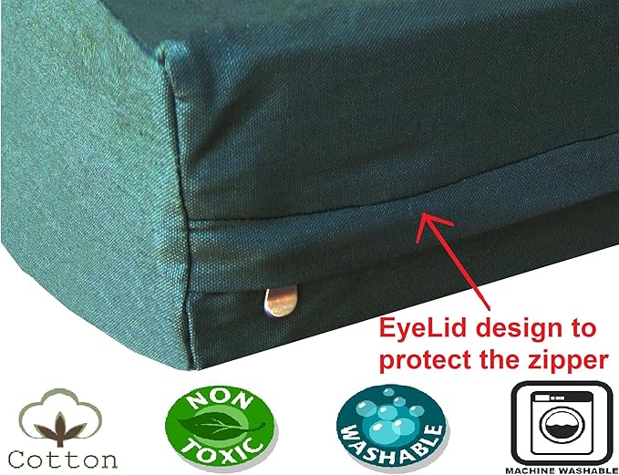 Dogbed4less Large Memory Foam Dog Bed Pillow with Orthopedic Comfort, Waterproof Liner and Durable Pet Bed Canvas Cover 41X27 Inches, Olive Green