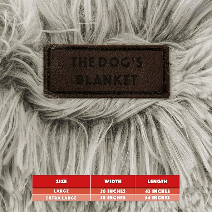 The Dog’s Blanket – Faux Fur Dog Blanket, Silver Grey, XL, 38x54