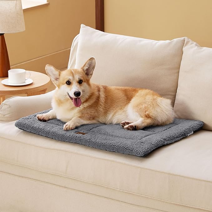 Bedsure Washable Dog Crate Bed for Medium Dogs, Soft Foam Floor Pet Mat, Versatile Lightweight Pet Crate Pad for Kennel