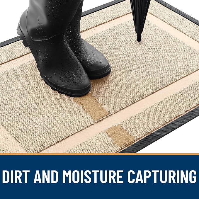 OLANLY Front Door Mat Indoor Outdoor Entrance, Waterproof All-Season,