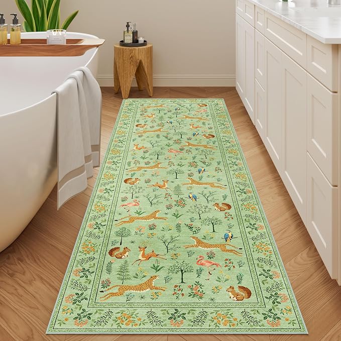 DUKINO 2.6x8 Rug for Hallway, Washable Kitchen Runner Rug