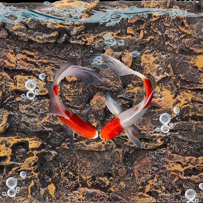 Rock Terrarium Background 3D - Reptile Tank Background Decorative Backdrop for Bearded Dragons Lizard Gecko Spider Chameleon Turtle Fish