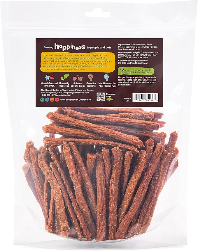 Pet 'n Shape Chik 'n Sweet Potato Stix – Made and Sourced in The USA- Natural Healthy Dog Treats, 28 Ounce