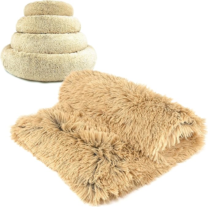 The Dog’s Blanket – Faux Fur Dog Blanket, Beige, XL, 38x54
