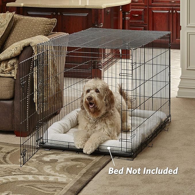 MidWest Homes for Pets 48-Inch LifeStages Crate for Extra-Large Breeds, 90-110 lbs, Single Door Folding Dog Crate with Divider Panel, Leak-Proof Tray & Secure Latch, Heavy-Duty & Easy to Assemble