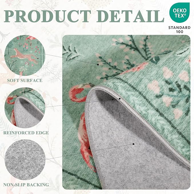 DUKINO 2x4 Rug for Hallway, Washable Kitchen Runner Rug