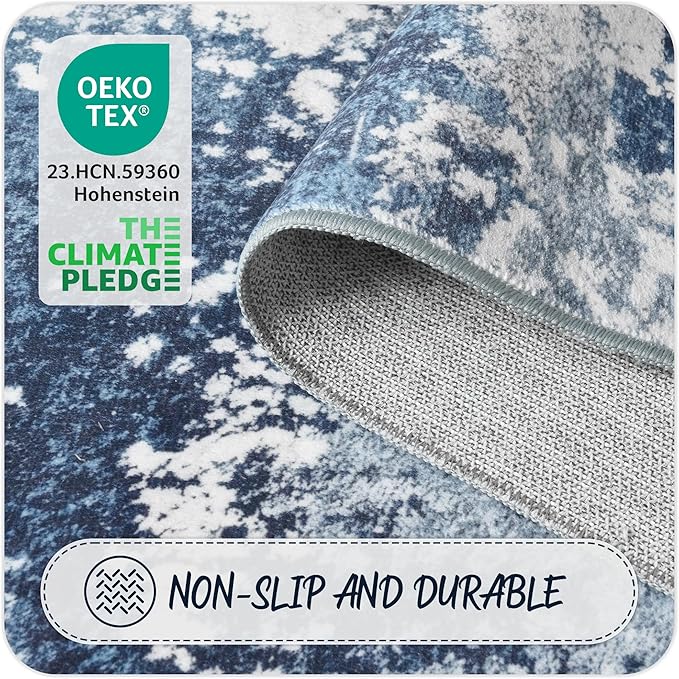 Blue Washable Rug 6x9 Area Rugs