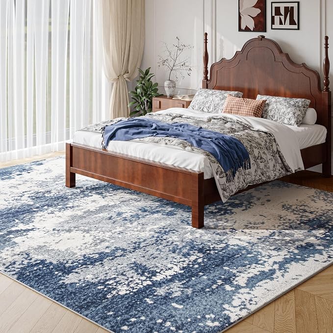 Blue Washable Rug 6x9 Area Rugs