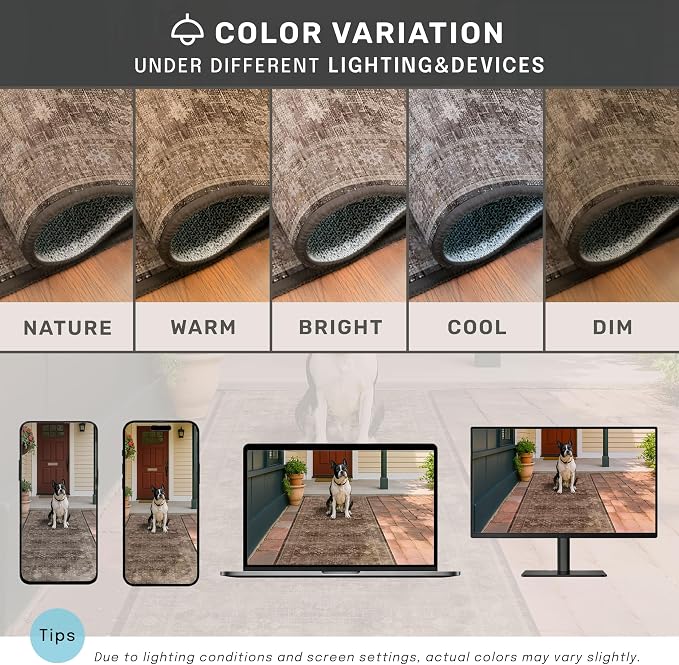 Hazo Haus Boho Taupe Brown Living Room Rug 8x10