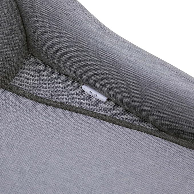 Teamson Pets Ivan 22 Inch Long Upholstered Chaise Lounge Sofa Dog Bed with Removable Cushion and Underneath Storage for Cats & Small Dogs, Light Gray