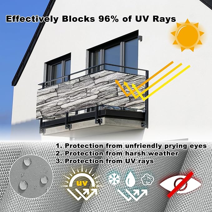 Fence Privacy Screen 6.6' x 13.1' Durable UV-Resistant Patio Privacy Screen
