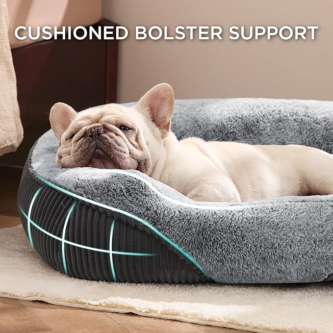 Bedsure Donut Medium Dog Bed and Washable Dog Bed