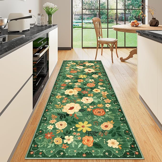 DUKINO Runner Rug, 2x10 Kitchen Hallway Carpet, Washable