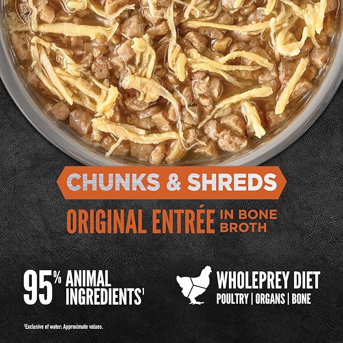 ORIJEN Chunks & Shreds Wet Cat Food Original Entrée 5.5oz Cans (6 Count)