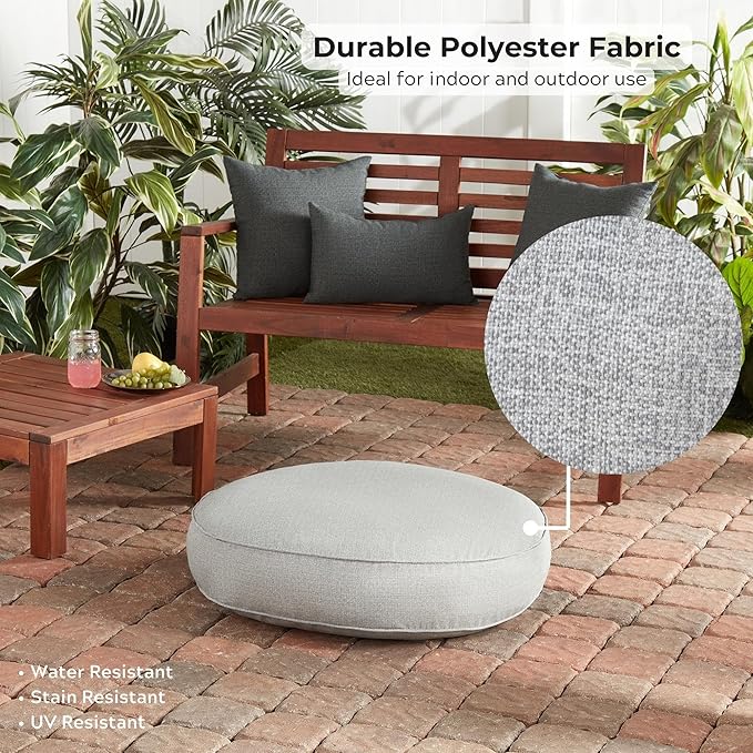 Gordie Round Indoor/Outdoor Pillow Style Dog Bed, Cement, Small
