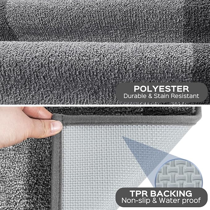Machine Washable Kitchen Rugs Set of 2, Non Slip Kitchen Mats