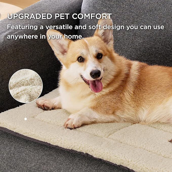 Bedsure Washable Dog Crate Bed for Large Dogs, Soft Foam Floor Pet Mat, Versatile Lightweight Pet Crate Pad for Cages