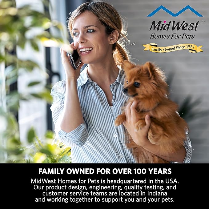 MidWest Homes for Pets Wire Mesh Pet Safety Gate, Dog Gate Expands From 29 - 40.5 Inches Wide, 24 inches Tall, Wood, Powder Coated Wire