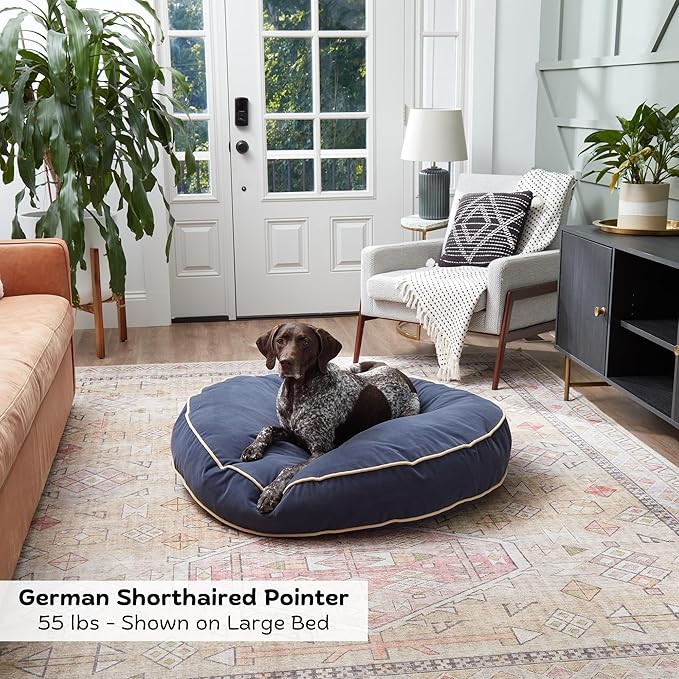 Happy Hounds Scout Round Reversible Pillow Dog Bed, Large (42" x 42"), Cobalt
