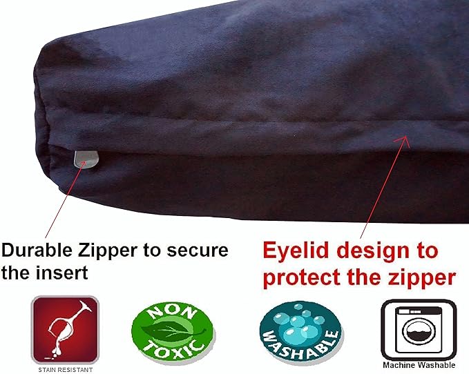 Dogbed4less Memory Foam Dog Bed for Medium Large Dogs with Orthopedic Comfort, Waterproof Liner and Espresso Washable Pet Bed Cover 40X35 Pillow
