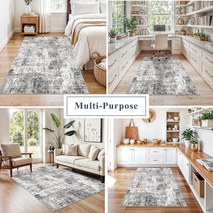 4x6 Entryway Rug – Non-Slip Low-Pile Small Area Rug