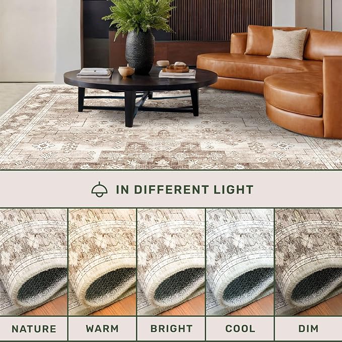 2x4 Boho Runner Rug, Neutral Farmhouse Entryway Rugs, Small Throw Runners