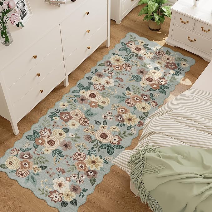 DUKINO 2.6x8 Runner Rug for Hallway, Washable Kitchen Rug