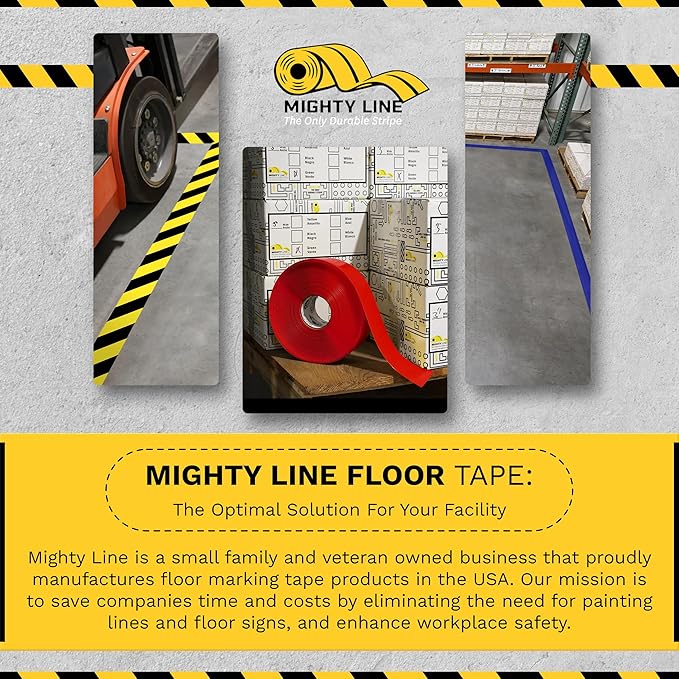 Mighty Line Pedestrian Traffic Crossing Walkway Floor Sign for Safety, Caution, Warning, Heavy-Duty, Peel and Stick, Adhesive, Industrial Quality, 12"