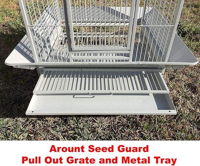4 Size, XXX-Large 40" x 30" x 72"H Castle PlayTop Parrot Cage for Large Macaws Cockatoos African Grey Amazon