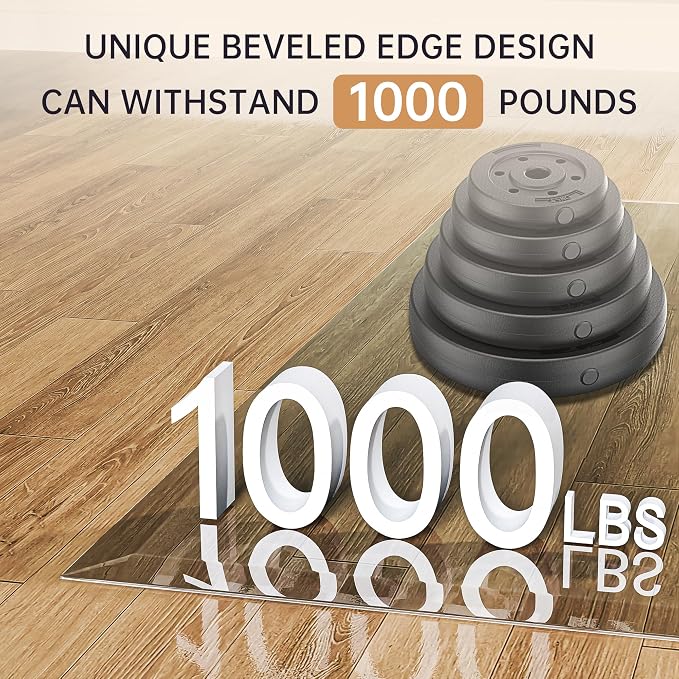 48“ x 36” Beveled Edge Glass Chair Mat
